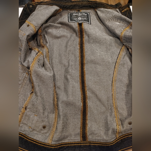 Under Two Flags Premium Black Denim Jacket - Picture 3 of 11